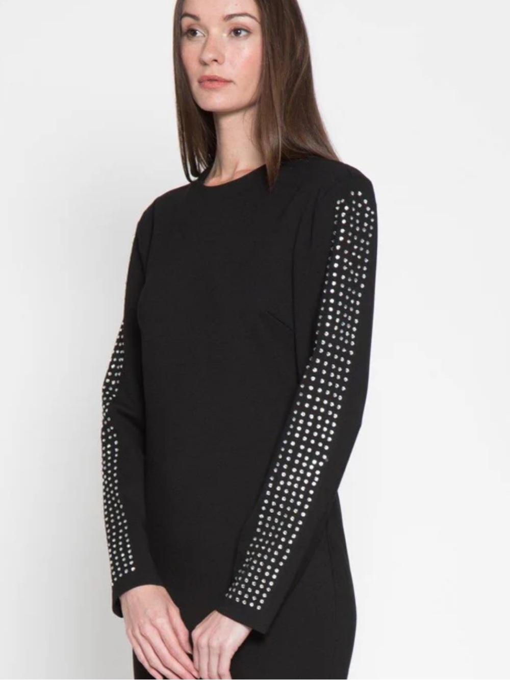 Walter Baker sequin Black Long-Sleeve Studded Sheath Dress party NWT Tessa
